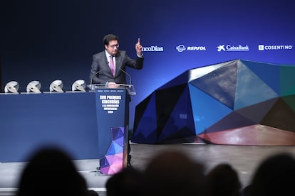 Óscar López, ministro para la Transformación Digital y de la Función Pública, durante la entrega de premios.