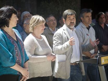 Jordi Sànchez, en l'acte de nomenament, a Cardona.