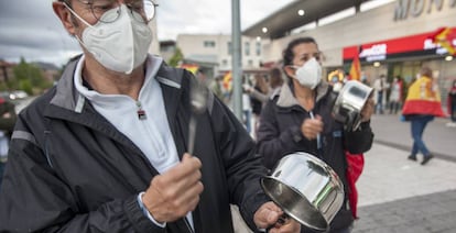 Imagen de una protesta contra el Gobierno este sábado.