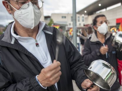 Imagen de una protesta contra el Gobierno este sábado.