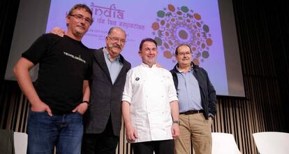 Aduriz, Subijana, Berasategi y Arbelaitz, en la presentación de Gastronomika.