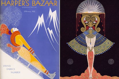 Romain de Tirtoff, más conocido como Erté, estuvo muy relacionado con la creación teatral, diseñando trajes a menudo confeccionados por Poiret . En 1915 firmaría un contrato con Harper's Bazaar, para quien haría grandes portadas de estilo art-decó. Su colaboración fue una de las más duraderas, hasta 1938.