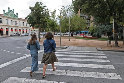 La plaza de l'Estació de Vic.