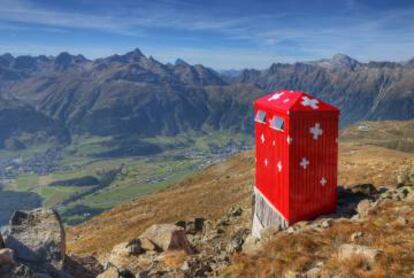 Aseo de la cabaña, en Suiza.