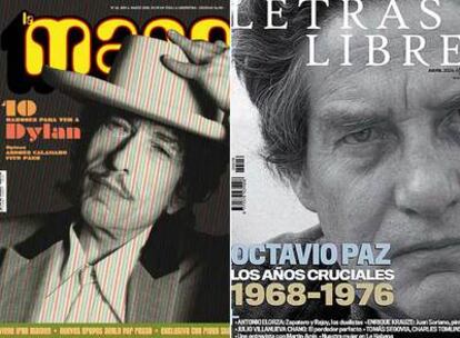 Portadas de las revistas culturales <i>La Mano</i> (Argentina), <i>Letras Libres</i> (México-España).