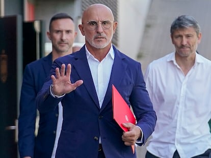 El seleccionador nacional Luis De la Fuente en la sede de la Federación en Las Rozas, Madrid.