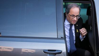 El 'president' Quim Torra, el pasado jueves, a su llegada a un acto en Cornellà (Barcelona).