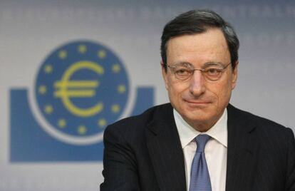 Mario Draghi, presidente del Banco Central Europeo, el pasado 12 de enero en la sede del organismo, en Fr&aacute;ncfort.  