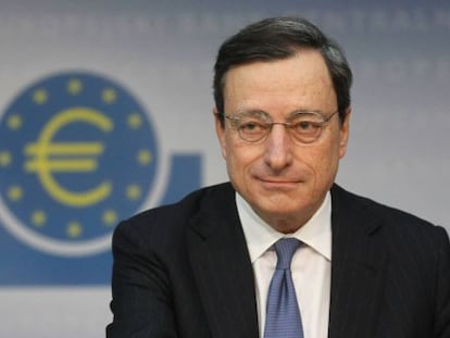 Mario Draghi, presidente del Banco Central Europeo, el pasado 12 de enero en la sede del organismo, en Fr&aacute;ncfort.  