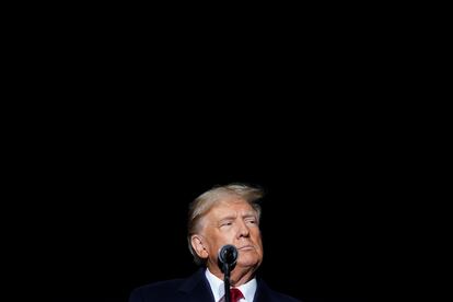 El expresidente de Estados Unidos Donald Trump, durante el mitin de este lunes en Dayton (Ohio).