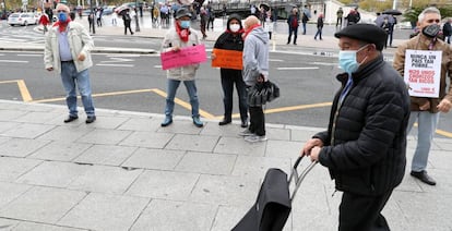 Un momento del movimiento de Pensionistas de Bizkaia.