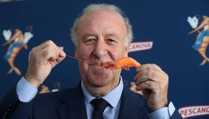 Vicente del Bosque, durante la presentación de la nueva campaña de Pescanova, este jueves en Madrid.