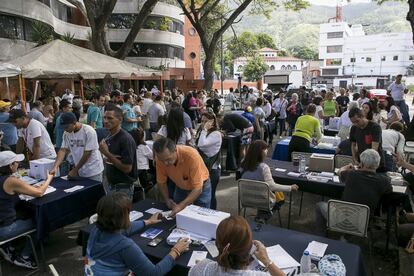 Un momento de la jornada electoral, ayer en Caracas. 