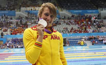 Belmonte posa con la medalla de plata.