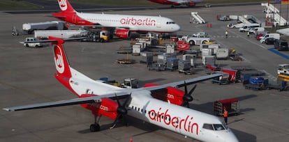 Aviones de Air Berlin en el aeropuerto de Berlín.