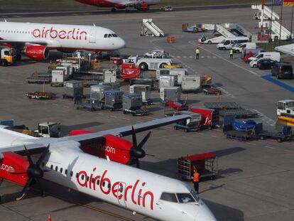 Aviones de Air Berlin en el aeropuerto de Berlín.