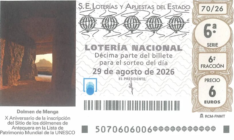 Décimo Lotería Nacional sábado 29 de agosto 2026