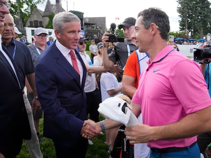 Jay Monahan y Rory McIlroy, el pasado domingo.