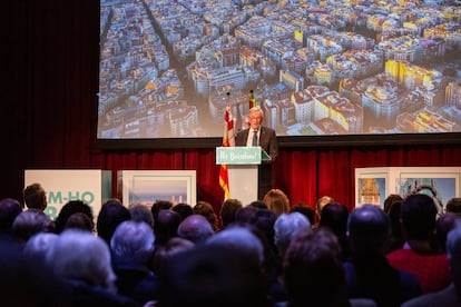 Xavier Trias, durante la conferencia de este lunes en el Born.