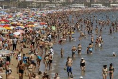 La playa de la Malvarrosa, en Valencia.