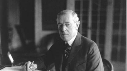 Retrato de Woodrow Wilson, vig&eacute;simo octavo presidente de Estados Unidos.