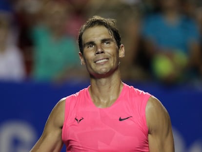 Rafa Nadal en un torneo en  Acapulco, México, en febrero.