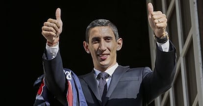 Di María, en su presentación con el PSG.