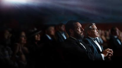 Protagonistas de la película Jay Kelly que se estrena en Netflix.