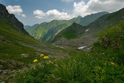 The Fagaras Mountains, at the southern tip of the Carpathians. 