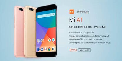 El Xiaomi Mi A1 es de los primeros en llegar a España