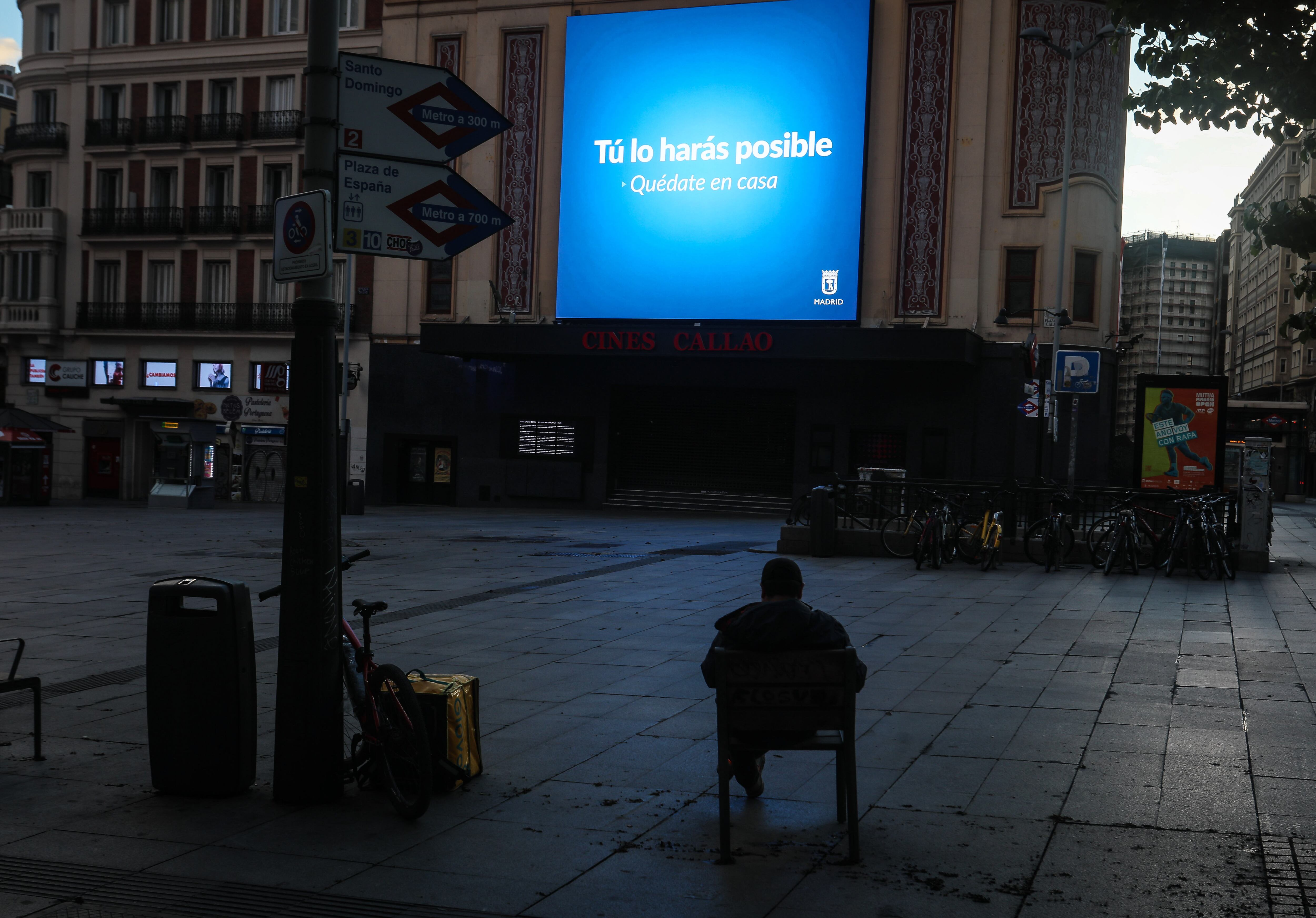 La Plaza de Callao durante el Estado de Alarma.