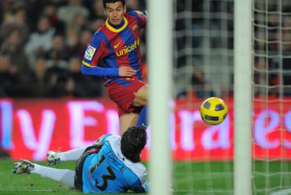 Pedro, durante el partido ante el Racing