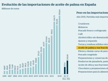 Evolución de las importaciones de aceite de palma en España