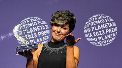 La periodista y escritora Sonsoles Ónega, la noche del fallo del Premio Planeta en el Museo Nacional de Arte de Cataluña, el 16 de octubre pasado en Barcelona.