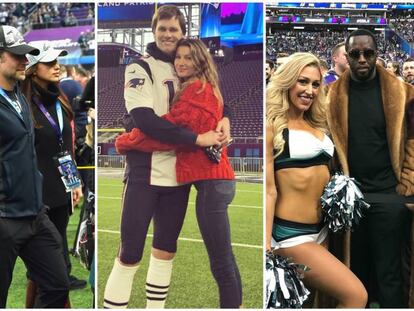 De izquierda a derecha: Bradley Cooper e Irina Shayk, Tom Brady y Gisele Búndchen y P. Diddy.