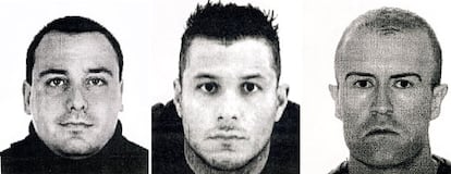 Antonio Sánchez Serrano, David Alonso de Aubarede y David Sancio Gutiérrez, los tres porteros acusados de la muerte de Álvaro Ussía.