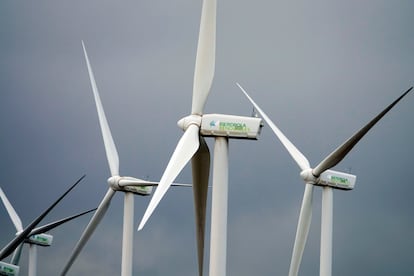 Turbinas de aerogeneradores de una planta de Iberdrola en Andalucía.