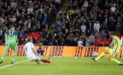 Gol de Harry Kane a Eslovenia en el tiempo de prolongación.
