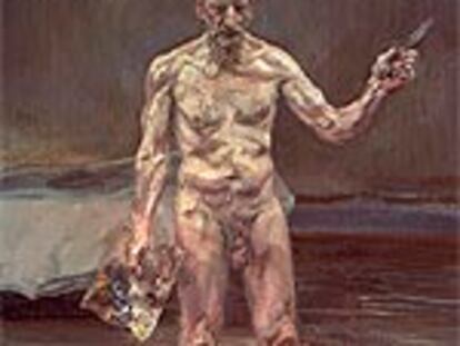 'Painter working. Reflection' (1993), autorretrato de Lucian Freud.
