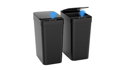 Pack de dos cubos de basura negros.