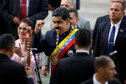 Nicolás Maduro antes da sessão na Constituinte