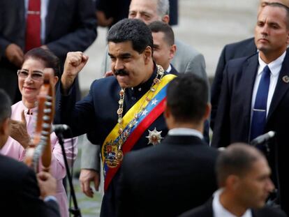 Nicolás Maduro antes da sessão na Constituinte