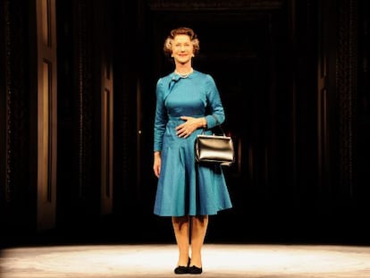 Helen Mirren, interpretando a Isabel II en un teatro de Londres.