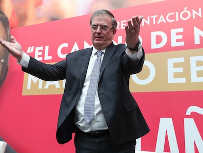 El canciller mexicano, Marcelo Ebrard, durante la presentación de su libro 'El camino de México', el pasado 20 de marzo.