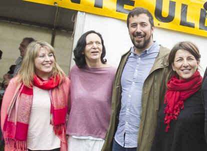 Santos, Bescansa, Gómez-Reino y Yolanda Díaz, en 2016 en Santiago.