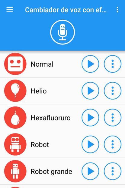Opciones cambio voz WhatsApp