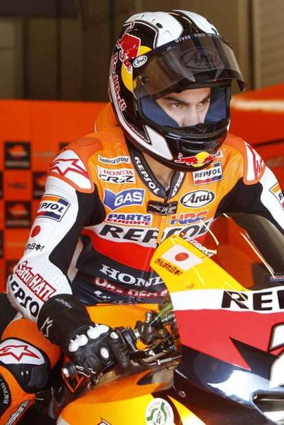 Pedrosa, ayer durante los entrenamientos en Jerez.