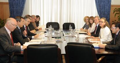 Un momento de la reunión de hoy del Consejo Vasco de Finanzas.