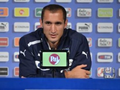 Giorgio Chiellini, durante una rueda de prensa en Cracovia.