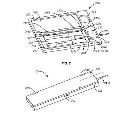 Imagen de la patente de la funda cargador del Apple Watch